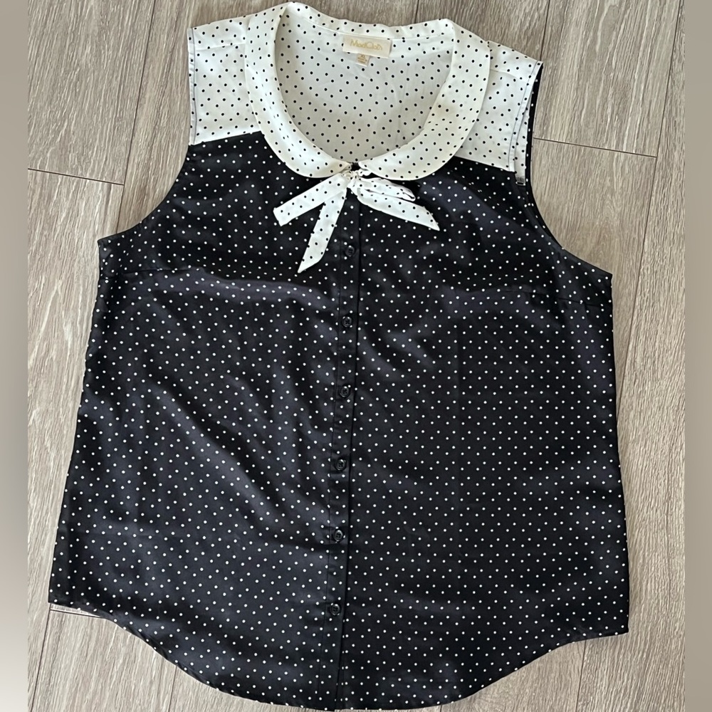 Modcloth Sleeveless Polka Dot Blouse